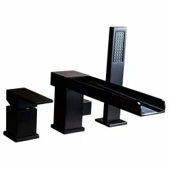 Promo 🧨 Homary Modern 1-Handle Deck-Mount Waterfall Roman BathTub Filler Faucet With Handshower 🎉