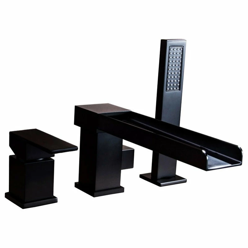 Promo ๐งจ Homary Modern 1-Handle Deck-Mount Waterfall Roman BathTub Filler Faucet With Handshower ๐