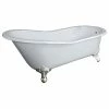 Brand new 🎁 The Tub Connection 67" Cast Iron Slipper Tub Without Faucet Holes, "Clay", Brushed Nickel Feet ⭐