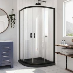 Wholesale ⭐ Dreamline DL-6701-89-09 Prime 33" Sliding Shower Enclosure, Black W/ Black Base 🎁