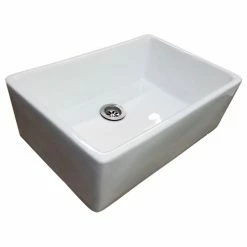 Coupon 🔔 Unbranded 24" White Fireclay Farmhouse Apron Studio Bathroom Sink With Drain Kit 😍