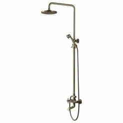 Cheap 🎉 Homary Antique Brass Rainfall Exposed Shower System With Tub Spout & Handheld ✨