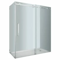 Buy 💯 Aston Moselle Frameless Sliding Shower Enclosure, Chrome, 60"x35"x75" ❤️