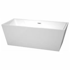 Best reviews of โญ Wyndham Collection Sara 67" Freestanding White Bathtub, Polished Chrome Drain And Overflow Trim ๐