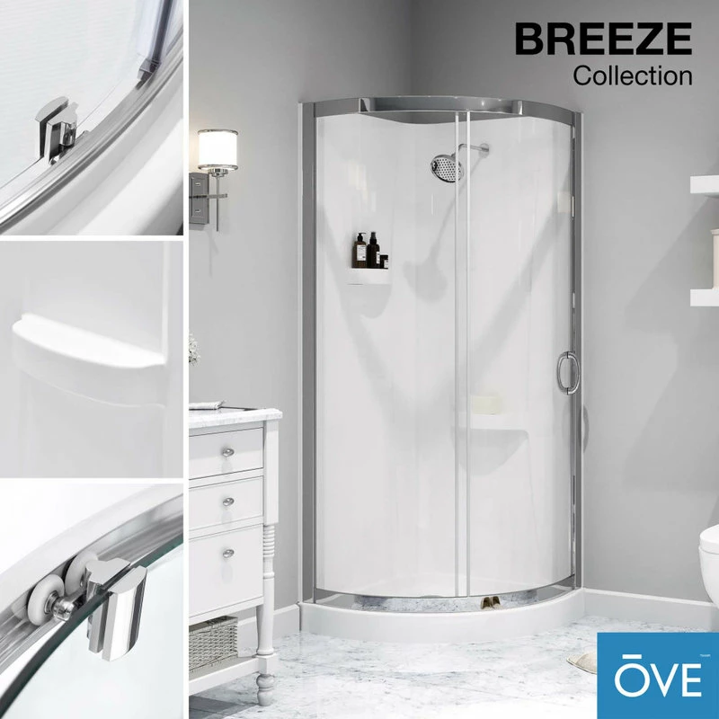 Best reviews of 🥰 OVE Decors Breeze 34 Shower Kit, Clear Glass Walls And Base, Satin Nickel 🔔 - Image 2