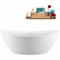 Best deal ๐ฅฐ 63'' Streamline N951ORB Freestanding Tub, Tray, Internal Drain, Pop-Up: Oil Rubb ๐งจ