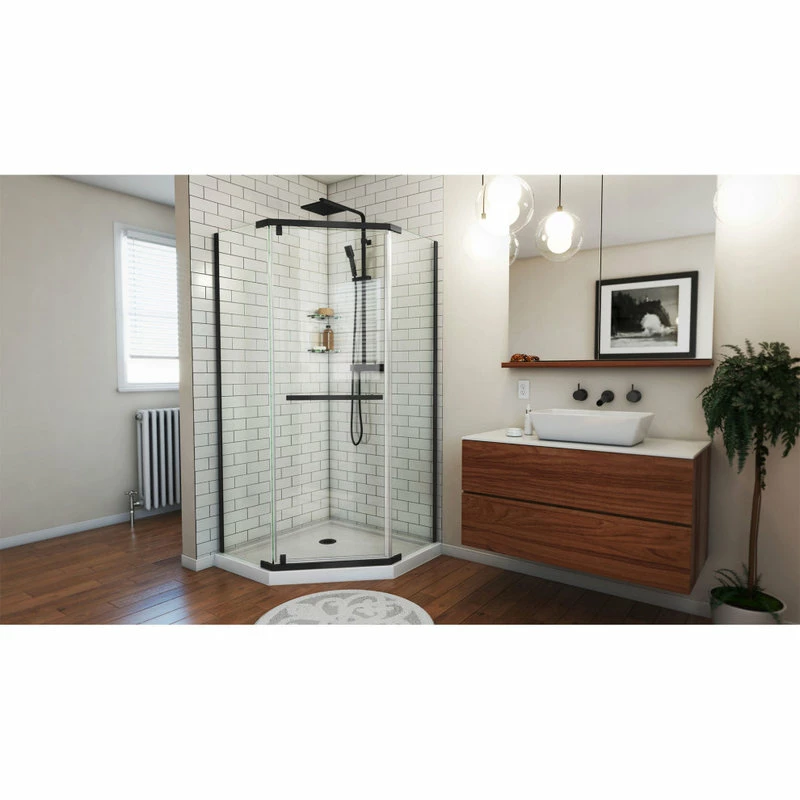 Flash Sale 🤩 DreamLine DL-6031-09 Prism 38" Frameless Corner Shower Enclosure Black With Base 🥰 - Image 2