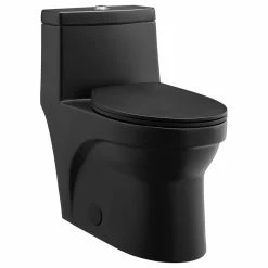 Best deal ❤️ Swiss Madison Virage One-Piece Elongated Toilet Vortex Dual-Flush 1.1/1.6 Gpf, Matte Black 😉