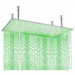 Outlet 🥰 Fontana Showers Fontana 20"X40" Rectangle Large Ceiling Mount LED Rain Shower Head 🥰