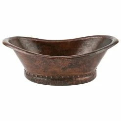 Coupon 💯 Premier Copper Products Bath Tub Vessel 🔨 Hammered Copper Sink, Oil Rubbed Bronze 👏