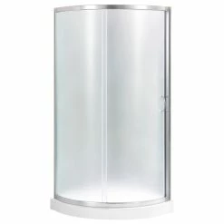 Outlet 😍 OVE Decors Breeze 32 Shower Kit, Frosted Glass Panels And Base, Satin Nickel 🔔