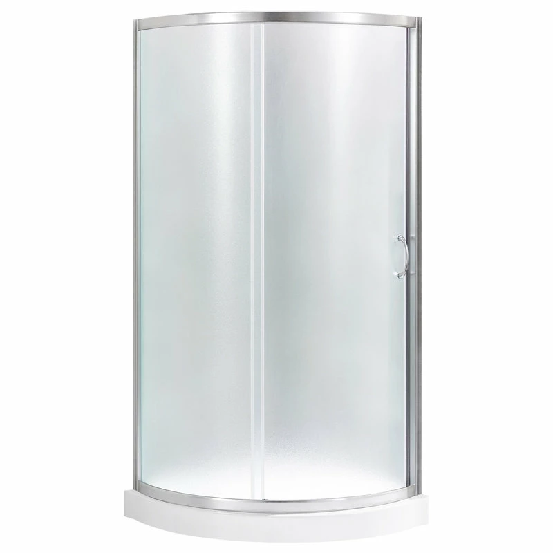 Outlet 😍 OVE Decors Breeze 32 Shower Kit, Frosted Glass Panels And Base, Satin Nickel 🔔