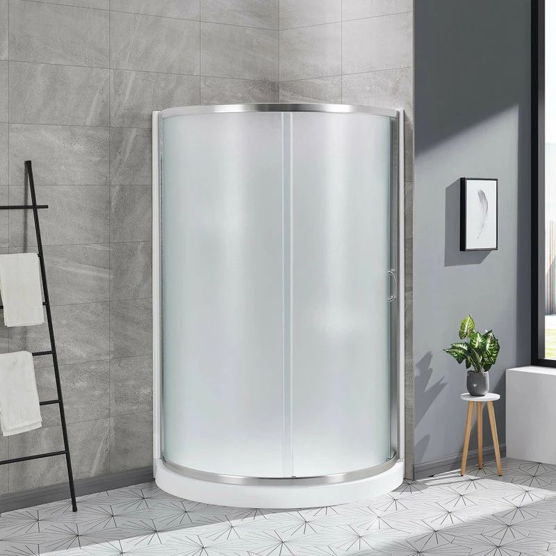 Outlet 🔥 OVE Decors Breeze 36 Shower Kit, Frosted Glass Walls And Base, Satin Nickel 👍 - Image 6