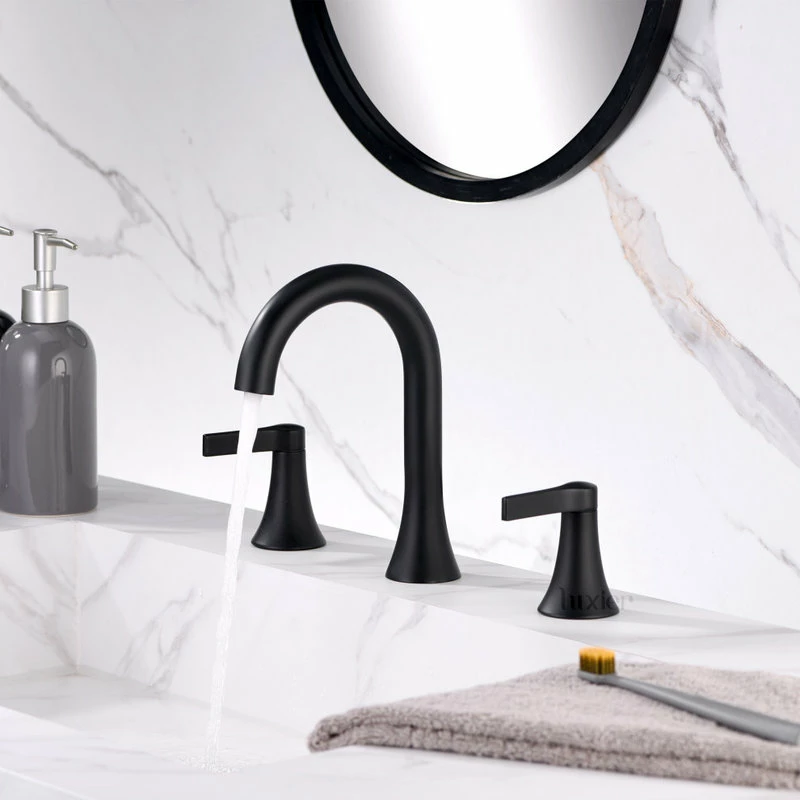 Best Pirce 🧨 Luxier WSP11-T 2-Handle Widespread Bathroom Faucet With Drain, Matte Black 🤩 - Image 6