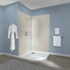 Hot Sale ✨ Miseno MSW784242 ReadySet 42" X 42" X 78" Two Panel Corner Shower - Weathered 🥰