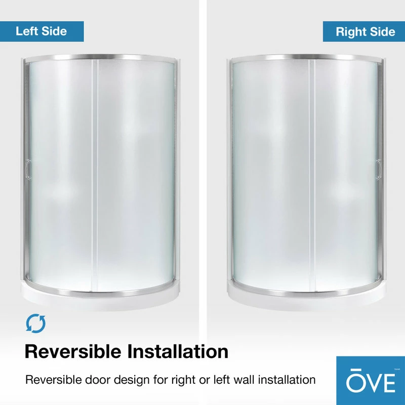 Outlet 🔥 OVE Decors Breeze 36 Shower Kit, Frosted Glass Walls And Base, Satin Nickel 👍 - Image 14