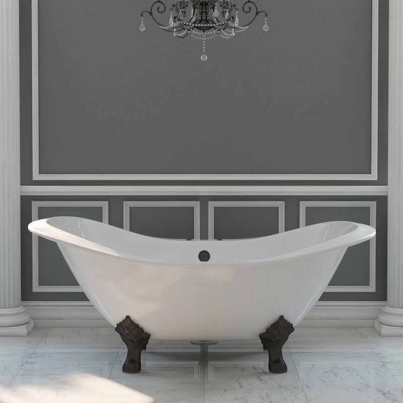 Best reviews of 🔔 The Tub Connection 71" Double Ended Slipper Tub, 7" Faucet Holes "Buchanan", Oil Rubbed Bronze Feet ✔️ - Image 2