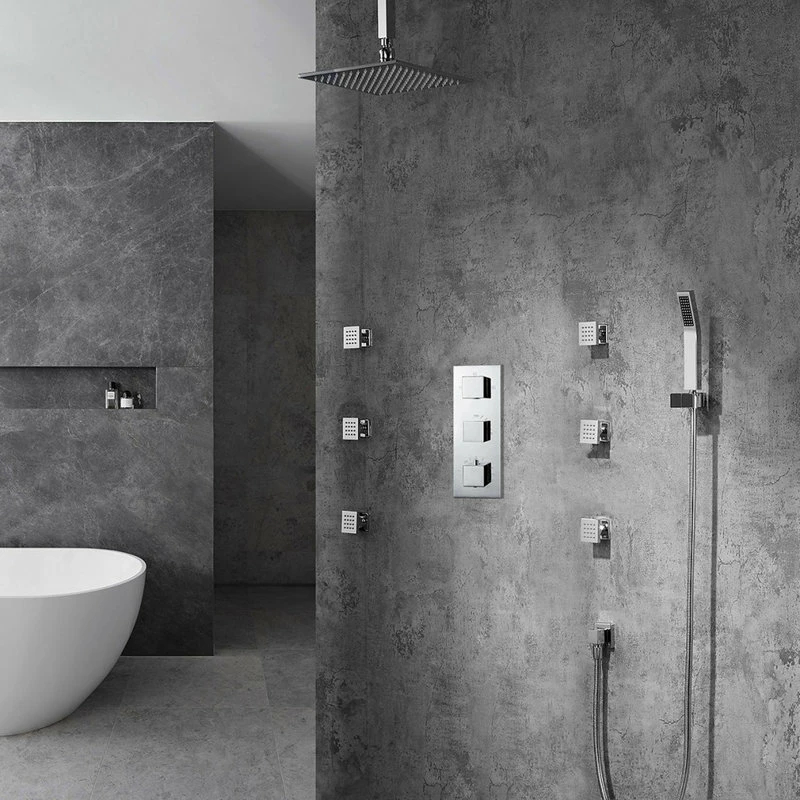 Discount ๐งจ BathSelect Perugia 16" Ceiling Mount LED Shower Head With Body Massage Jets ๐ - Image 6