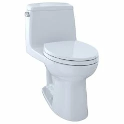Promo 😀 TOTO Eco Ultramax Elongated Front 1-Piece Toilet Cefiontect Cotton 👍