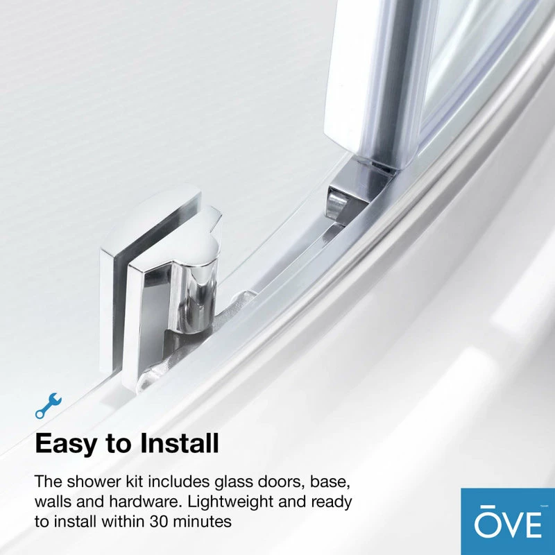 Best reviews of 🥰 OVE Decors Breeze 34 Shower Kit, Clear Glass Walls And Base, Satin Nickel 🔔 - Image 11