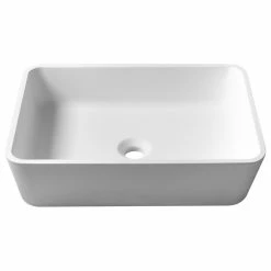 Brand new 🛒 Kraus USA, Inc. Natura Rectangle Vessel Bathroom Sink, Stone Resin Solid Surface 🔔
