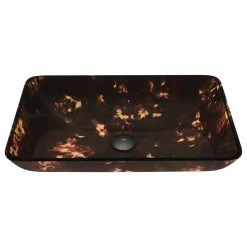 Cheap ๐ Vigo VG07044 22-1/4" Glass Bathroom Vessel Sink - Brown And Gold Fusion ๐คฉ