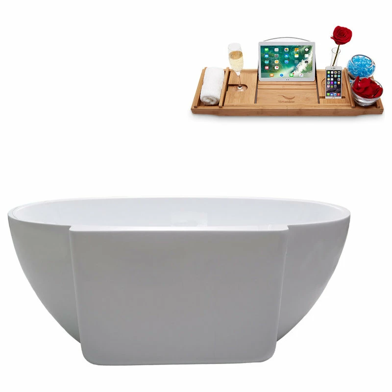 Coupon 👏 59" Streamline N-300-59FSWH-FM Soaking Freestanding Tub With Internal Drain 💯 - Image 8
