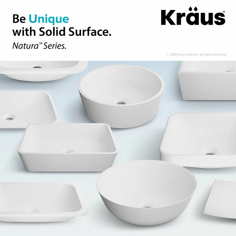 Coupon 🎁 Kraus USA, Inc. Natura Round Vessel Bathroom Sink, Stone Resin Solid Surface 😀 - Image 14