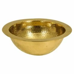 Discount 🧨 Nantucket Sinks 13" Hand 🔨 Hammered Brass Round Undermount Bar Room Sink ✔️