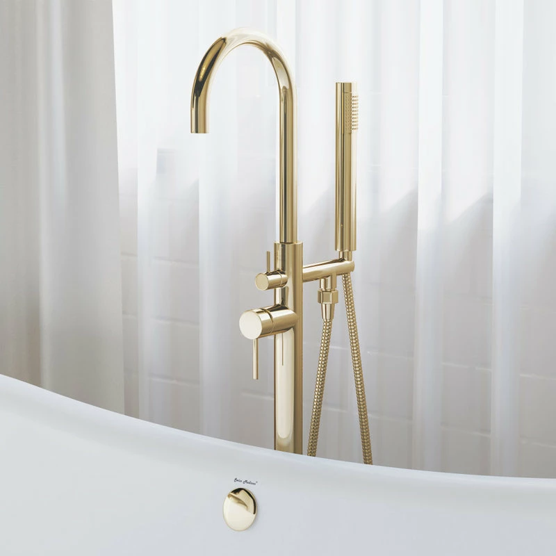 Buy ✔️ Swiss Madison Ivy Freestanding Bathtub Faucet, Brushed Gold 🔔
