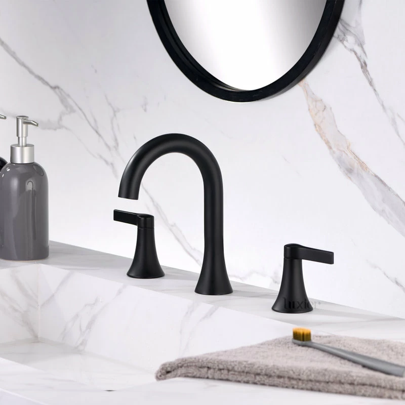 Best Pirce 🧨 Luxier WSP11-T 2-Handle Widespread Bathroom Faucet With Drain, Matte Black 🤩 - Image 5