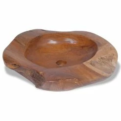 Cheapest ๐ Vida XL LLC VidaXL Solid Teak Wood Basin Wash Sink Bathroom Home Indoor Washbowl Bowl ๐ฅฐ