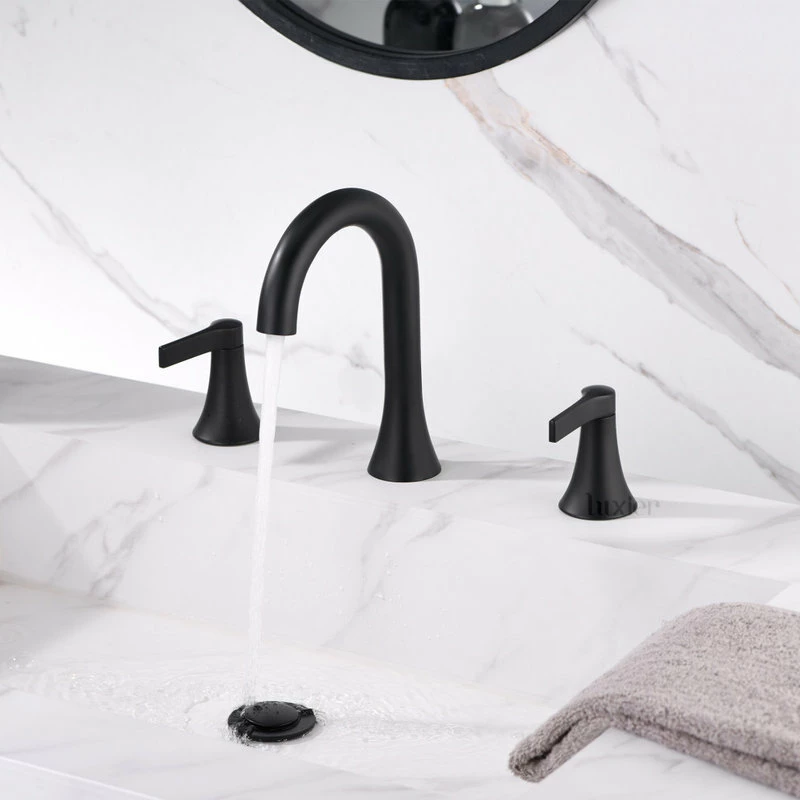 Best Pirce 🧨 Luxier WSP11-T 2-Handle Widespread Bathroom Faucet With Drain, Matte Black 🤩 - Image 4