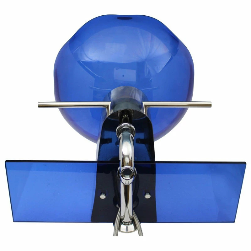 Cheap โญ Renovators Supply Manufacturing Blue Glass Wall Mount Sink Lotus Design With Chrome Faucet, Drain And Towel Bar ๐ - Image 11