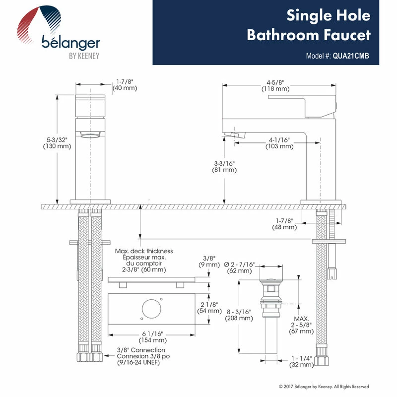 Cheapest ๐ Keeney Holdings LLC Belanger QUA21 Single Handle Bathroom Faucet With Drain, Matte Black ๐ฅ - Image 10