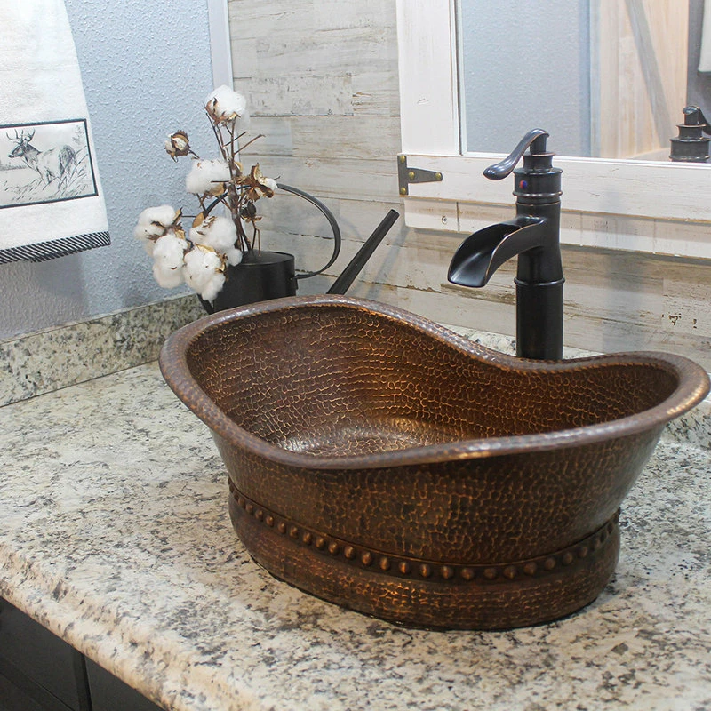 Coupon 💯 Premier Copper Products Bath Tub Vessel 🔨 Hammered Copper Sink, Oil Rubbed Bronze 👏 - Image 8