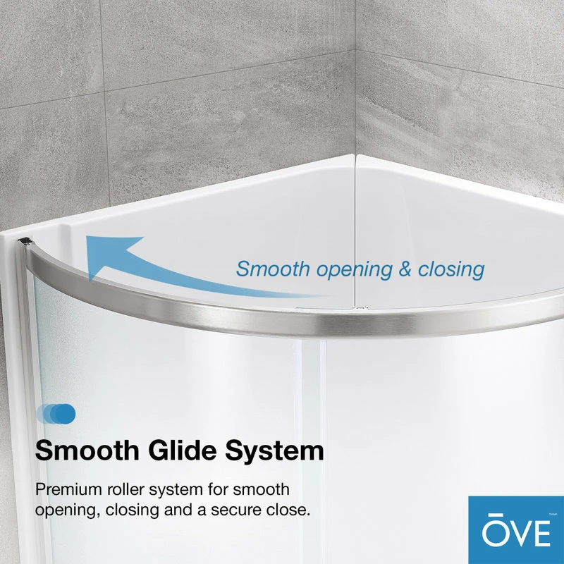 Outlet 🔥 OVE Decors Breeze 36 Shower Kit, Frosted Glass Walls And Base, Satin Nickel 👍 - Image 10