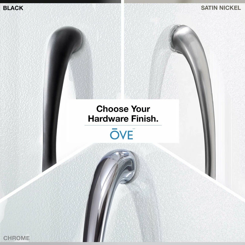 Outlet 😍 OVE Decors Breeze 32 Shower Kit, Frosted Glass Panels And Base, Satin Nickel 🔔 - Image 11