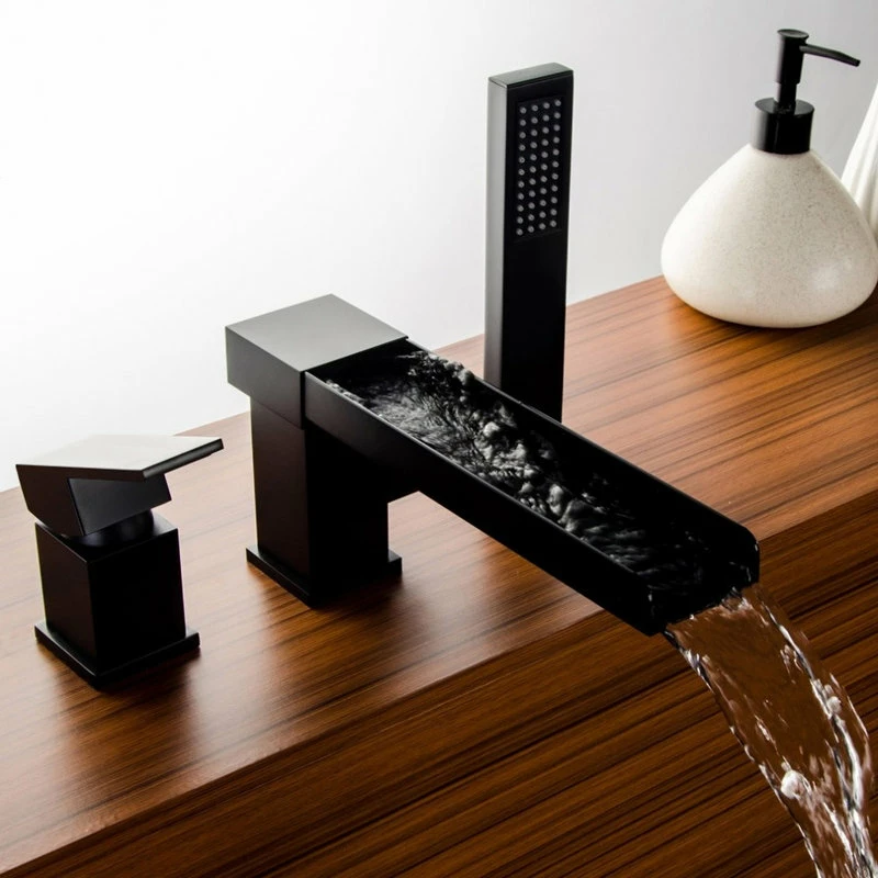 Promo ๐งจ Homary Modern 1-Handle Deck-Mount Waterfall Roman BathTub Filler Faucet With Handshower ๐ - Image 2