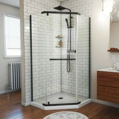 Flash Sale 🤩 DreamLine DL-6031-09 Prism 38" Frameless Corner Shower Enclosure Black With Base 🥰