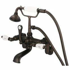 Discount ๐งจ Water Creation Vintage Classic Wall Mount Tub Faucet With Handshower, Oil Rubbed Bronze Finish โ๏ธ