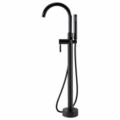 Promo 🌟 OVE Decors Athena Freestanding Tub Faucet With Handheld, Matte Black 👏