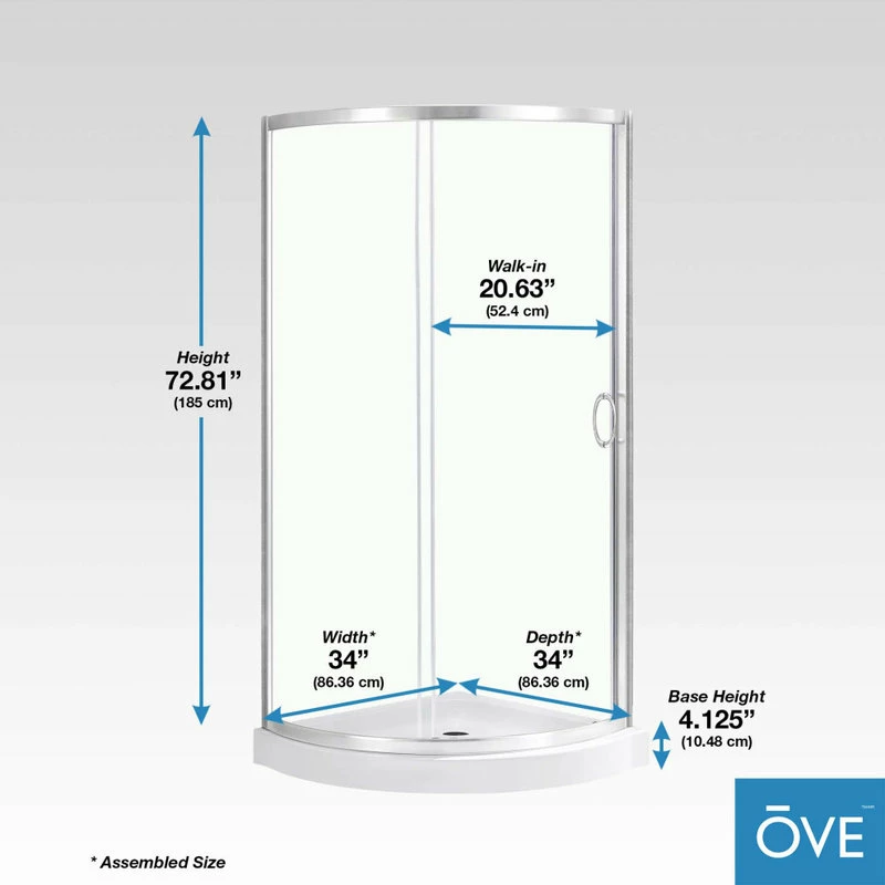 Top 10 ๐งจ OVE Decors Breeze 34 Shower Kit, Clear Glass Panels And Base, Satin Nickel ๐ - Image 3
