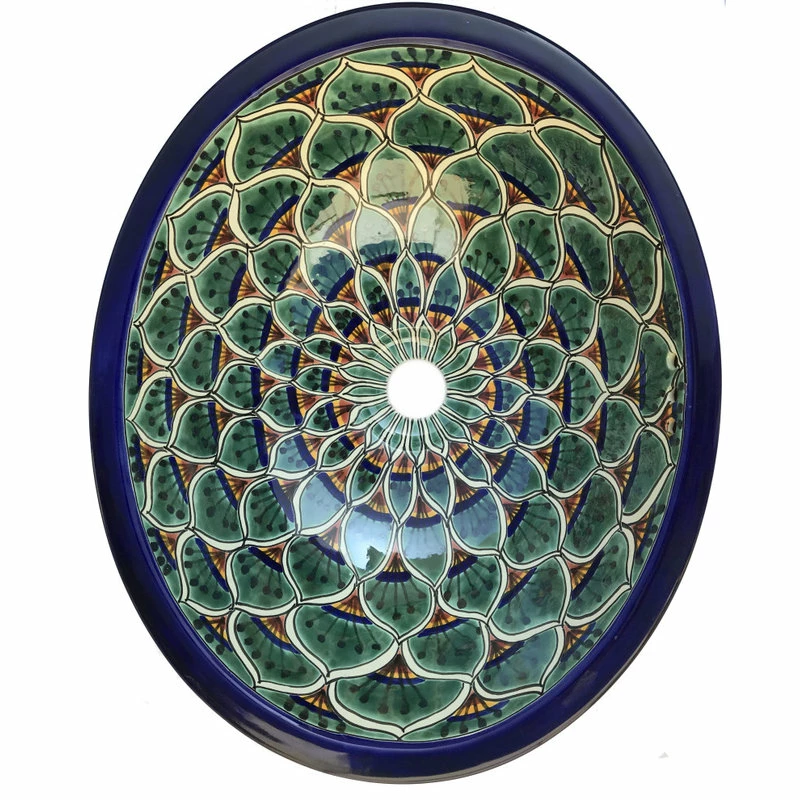 Best deal ๐ Fine Crafts & Imports Green Peacock Ceramic Talavera Sink ๐งจ