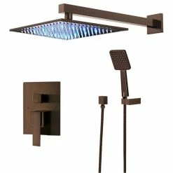 Budget 🥰 Bathselect Rivera Oil Rubbed Bronze LED Shower Set 🌟
