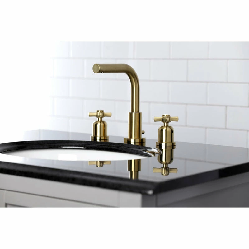 Buy ๐งจ Kingston Brass Fauceture Widespread Bathroom Faucet With Brass Pop-Up, Brushed Brass โ๏ธ - Image 4