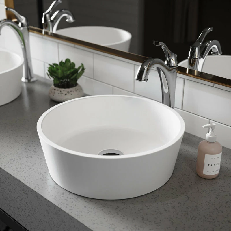 Coupon 🎁 Kraus USA, Inc. Natura Round Vessel Bathroom Sink, Stone Resin Solid Surface 😀 - Image 5