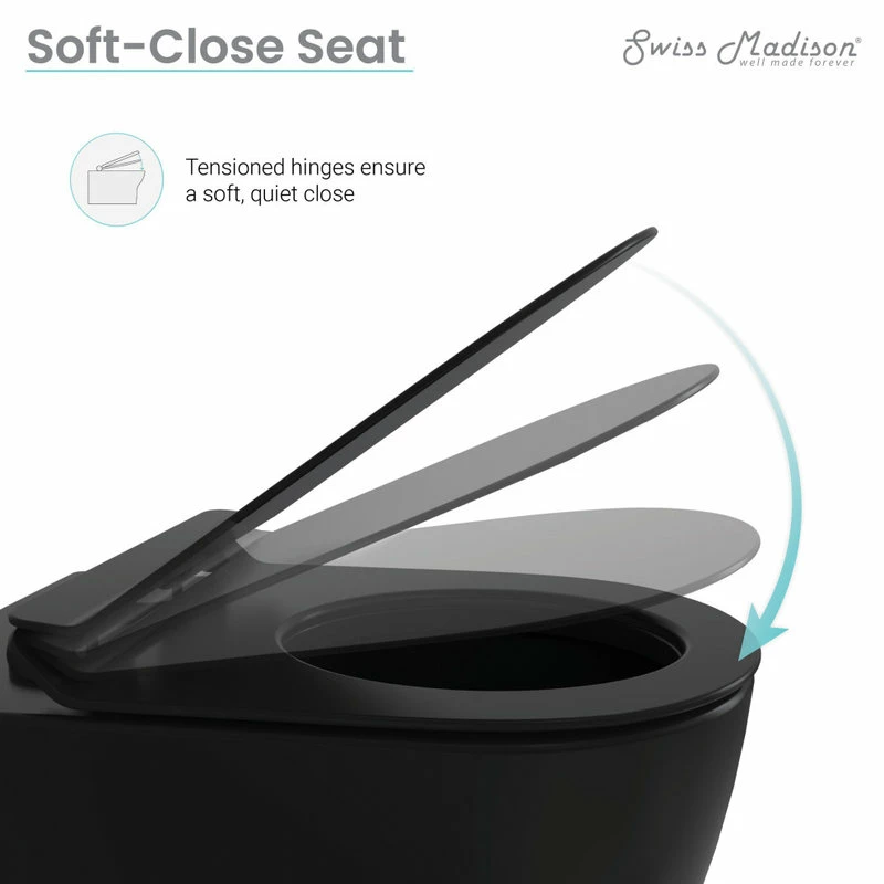 Brand new 😀 Swiss Madison Ivy Wall Hung Elongated Toilet Bowl 0.8/1.28 GPF Dual Flush, Matte Black 💯 - Image 12