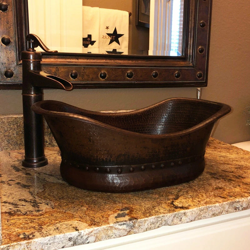 Coupon 💯 Premier Copper Products Bath Tub Vessel 🔨 Hammered Copper Sink, Oil Rubbed Bronze 👏 - Image 6