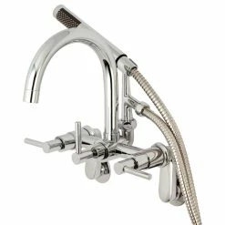 Wholesale 🥰 Kingston Brass Aqua Vintage 7" Adjustable Wall Mount Tub Faucet, Polished Chrome ❤️